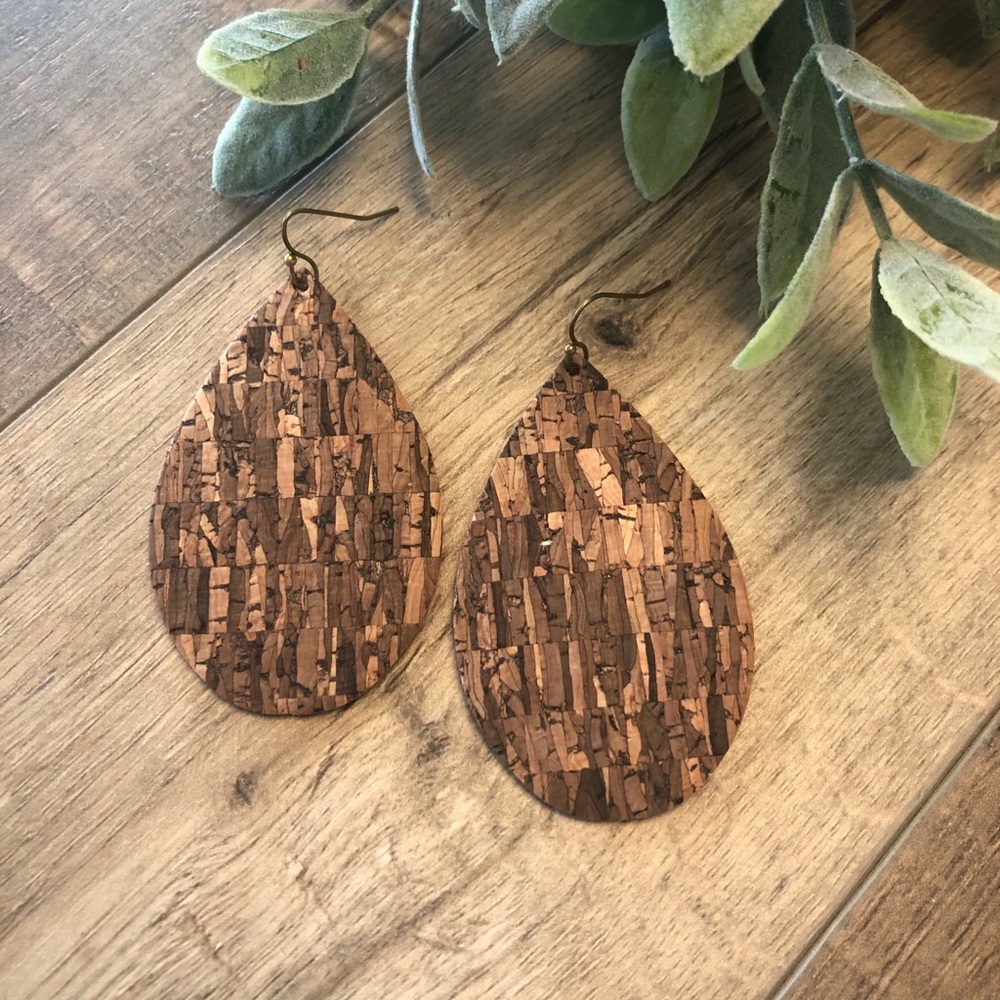Driftwood Natural Cork Earrings